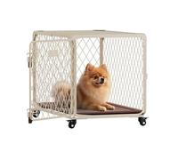 Aurapaws Dog Crate, 30 Inch Diamond Mesh Enhanced Dog Kennel with 4 Lockable Wheels, Removable Tray, Metal Cage Dog Crates for Medium, Small Dogs, Pets up 70 lbs, Ideal for Indoor Outdoor Use
