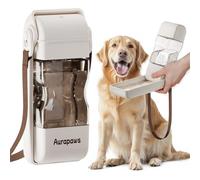 Aurapaws Dog Water Bottle, Portable Water Dispenser, Foldable Dog Bowls, Leak-Proof Pet Water Bottle with Poop Bag Dispenser, Puppy Essentials for Dogs On The Go Walking Hiking Travel, 13.5oz