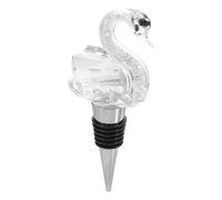 AURARMLET Wine Bottle Plug Swan Shape White 1pc Crystal Zinc Alloy Rubber Airtight Seal for Home Wine Preservation
