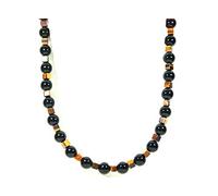 Auras by Osiris - Onyx and Tiger Eye Beaded Necklace For Men - World Class Durability & Magnetic Clasp - Aura Shielding - Confidence - Handcrafted by Master Shaman, Gemstone