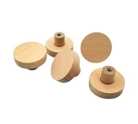Auratrove 10 Pack Natural Wood Cabinet Knobs 1.4" Round Drawer Pulls for Dresser Cupboard Bedroom Furniture with 25mm & 44mm Screws