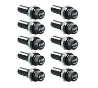 Auratrove 10 Pack Panel Mount Fuse Holder, 5x20mm Glass Fuse Socket with Screw Cap and Solder Lug Terminals, Black Chassis Mount for 10A 250V Circuits