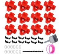 Auratrove 12 Pcs Chicken Waterer Kit, Horizontal Poultry Nipples with Gaskets and Tape for Outdoor, Leak Proof Automatic Drinking System