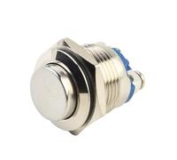Auratrove 12V 16mm Metal Waterproof Push Button Switch, Self-Locking On Off High Round Nickel-Plated Brass IP66 for Circuit Control, 3A 3-220V Screw Terminal Electrical Starter