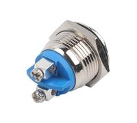 Auratrove 16mm Metal Push Button Switch, Momentary On Off Brass Button for Electromagnetic Starter Contactor Relay Circuit Control, 2A 36VDC Screw Terminal High Round Nickel-Plated