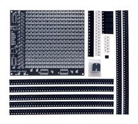 Auratrove 16x16 LED for matrix Display for smd Soldering Kit DIY Practice Board with 300 Components, 5V DC Automatic Animation for Electronics Learning, Black 9.6x8.5cm
