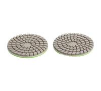 Auratrove 2 Pack 80mm Grinding Wheels 150 Grit Wet Dry Sanding Discs for Marble Granite Tile for edge Polishing Green Abrasive Pads 3 Inch
