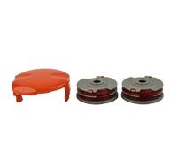 Auratrove 2 Pack Automatic Feed Spool and Line with Cap Cover for Flymo Trimmers Contour 500 700 for mini Trim Auto Power Trim Replacement Parts FLY021 FLY060