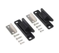 Auratrove 2Pcs RV Drawer Latches with Screws, Nylon Entry Catch Retainer for Trailer Camper Cupboard, Secure Locking Mechanism, White and Black Mixed Pack, 67x24x22mm