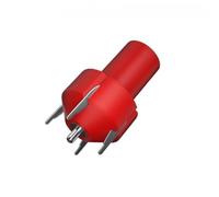 Auratrove 32A High Current 4mm Connector Socket, 4 Pin Vertical PCB Mount with Copper Contacts and PA Insulator for Electronic Panels, Red