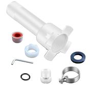 Auratrove 4-in-1 Bathtub Diverter Adapter Kit for 1/2" Copper & 1/2"-3/4" Threaded Pipes, Leak-Proof Spout Repair Set with Extension Nipple, Reducer & PTFE Tape, White