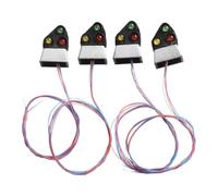 Auratrove 4 Pack Model Railroad Block Signals with 3 Lights Red Yellow Green, Dwarf Ground Signal for Train Layout Landscape Decor, 3V 20mA Metal Plastic Railway Accessories