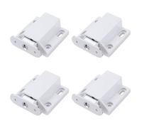 Auratrove 4 Pack Push to Open Touch Latch Catch for Cabinet Door Drawer Cupboard, White Plastic Screw Fixing Pressure Release Catches