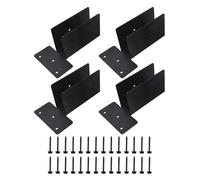Auratrove 4 Pcs Pergola Side Top Mount Brackets, Carbon Steel Upper Joint for 2x4 Timber Beam, Black Gazebo Lumber Kit for Garden Patio Shed Wooden Structure