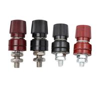 Auratrove 4PCS Male Screw Audio Binding Post Insulated Terminal, M6/M8 Power Connector for Battery, RV, Boat, Solar, Red and Black