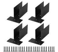 Auratrove 4pcs Pergola Side Top Mount Bracket, Carbon Steel Upper Joint for 2x4 Timber Beam, Black Hardware Kit for Gazebo Patio Shed