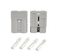 Auratrove 50A 600V Trailer Battery Quick Connector, Copper Silver Charging Kit for 12-6AWG Wire, Gray Pair