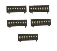 Auratrove 5pcs 8-Bit DIP Switch 3-Position Piano Key Type, 2.54mm Pitch Gold Plated Contacts for PCB Circuit Configuration, Black