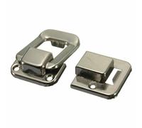 Auratrove 6 Pack Small Nickel for TOGGLE Catch Locks for Suitcase Box Trunk Chest Latch Clasp, Iron Hasp with Screws, 38x25mm
