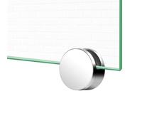 Auratrove 8 Packs Mirror Clips for 3-5mm Glass, Zinc Alloy No-Drill Mirror Holder with Silicone Pad, Chrome Round Wall Hanging Hardware for Bathroom Dressing Table Hotel