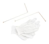 Auratrove 99.9% Pure Copper Dowsing Rods Set, 2 Pack Divination Wands for Water Gold Minerals Detection with Nylon Gloves, Rose Gold Metal Detector Tools for Paranormal Investigation and Lost Items