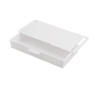 Auratrove ABS Under Desk Drawer Organizer, Large Capacity Storage Box for Office Pens and Cosmetics, Smooth Pull Handle Desktop Tidy, Black