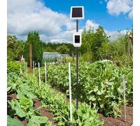 Auratrove Adjustable Metal Security Camera Stand with Solar Panel Mount, Compatible with for ring, for blink, for arlo, Height and Angle Adjustable Ground Stake Pole, Black