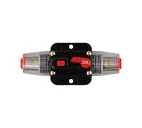 Auratrove Auto Inline Circuit Breaker, Manual Reset Fuse Holder with Wire Lugs for 12V-24V DC Car Audio Marine RV, Waterproof Alloy 20A-150A Black