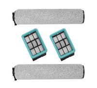 Auratrove Compatible with for Bissell for CrossWave HF2 3845N 3831, Replaceable Roller Brush and Filter Set, 4-Pack Plastic Cleaning Parts for Floor Scrubber
