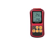 Auratrove Digital K/J/T/E/R/S/N Thermocouple Thermometer, Dual Channel LCD with Backlight, -50 to 300°C Range, MAX/MIN/AVG Functions for Industrial and Culinary Use, Red