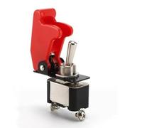 Auratrove E-TEN1021 for spst for toggle Switch 250V 15A 2 Pin 2 Position with Red Cover, Self-Locking Rocker Switch for Automotive Marine Industrial Applications, IP54 Flame Retardant Shell, Orange