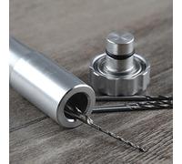 Auratrove for mini Aluminum Pin Vise Hand Push Drill Chuck with Swivel Head for Jewelry Watch Model Making, Includes 10pcs Drill Bits 0.3-4.2mm Capacity Silver