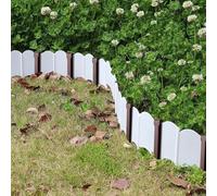 Auratrove Garden Edging Stakes Heavy Duty, 10 Inch Plastic Landscape Anchors for Netting Turf Lawn, Brown 10 Pack