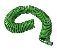 Auratrove Green Coil Garden Hose with Plastic Connectors, for recoil Watering Pipe for Outdoor Lawn and Indoor Plants, 7.5m to 20m Flexible Spring Hose