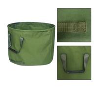 Auratrove Heavy Duty Canvas Garden Waste Bag 56x46cm, Waterproof for leaf Storage Sack with Reinforced Rubber Handles for Yard Debris, Fruits and Vegetables Harvest, Army Green