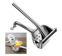 Auratrove Heavy Duty Manual Fruit Juicer Press, 304 Stainless Steel Citrus Extractor for Lemon Orange, Professional Hand Squeezer with Lever Effect, Dishwasher Safe, Silver, 25x11x8.5cm