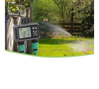 Auratrove Irrigation Computer with 2 Timers, Programmable Garden Watering Timer IPX5 Waterproof, ABS Hose Tap Controller for Lawn Sprinkler Greenhouse