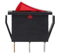 Auratrove KCD3 Red DPST Rocker Switch 3-Pin On-Off with Light, 15A/20A 250V/125VAC for Boat Car Electric Hot Pot, 31x14x32mm