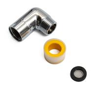 Auratrove Matte Black Shower Head Elbow Adapter 90 Degree, Solid Brass NPT 1/2 Inch Male Female Extender for Bathroom Kitchen RV