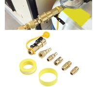Auratrove Propane Quick Connect Fittings, 7PCS Solid Brass Low Pressure Gas Connector for RV, Camping Grill Heater Fire Pit, Leak Proof Outdoor Appliance Adapter Set
