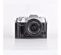 Auratrove Protective Leather Case for Fuji X-T50 Camera - PU Half Base Cover - Soft Flannel Lining Inside - Easy for Access Design - Black(Black)