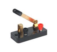 Auratrove Single Pole Single Throw for spst Switch for Physics Lab, Copper Contact Electrical Component with Screw Terminals, ABS Housing for School Circuit Experiments and Education, Black 7.5x3.5cm