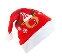 Auratrove Soft Brushed Cloth Santa for claus Hat for Adults Festive Soft | Soft brushed cloth, comfortable fit, classic red color, adult size, holiday party essential