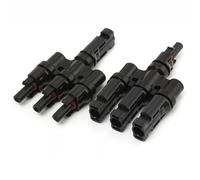 Auratrove Solar Panel T-Type Connector to 3 Splitter Adapter Waterproof PV Junction Box for 2.5/4/6mm² Cable Garden Greenhouse System