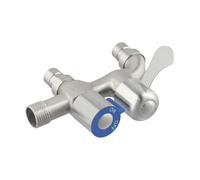 Auratrove Stainless Steel Double Outlet Faucet G1/2 for Washing Machine and Mop Sink, Splash-Proof Filter, Silver