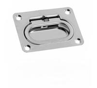 Auratrove Stainless Steel Flush Hatch with Spring Pull Handle, 76x57mm Marine Deck Locker Access Cover, Anti-Rattle for ring for Boat Yacht Storage, Silver