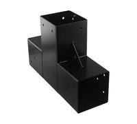 Auratrove Steel 3-Way Right Angle Pergola Bracket Kit for 4x4 Inch Wood Post, Black Gazebo Corner Connector with Base and Screws for Garden Shed