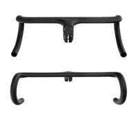 Auratrove T800 Carbon Fiber Road Bike Handlebar 400mm-420mm with Integrated Computer Mount for for garmin for bryton for cateye for aero Drop Bar Black