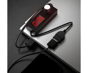 Auratrove USB Timer Switch with 24H Auto Shutdown, Digital Countdown Power Off Cord for 5V Devices, Adjustable Hours and Minutes, Portable Plastic Controller with Real-Time Display, Black