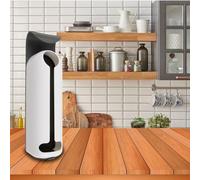 Auratrove Wall Mounted Grocery Bag Holder Dispenser for Plastic Bags, No-Drill Kitchen Bag Saver Organizer for RV Boat Cabinet, White ABS Storage Rack 10x8.4x37cm